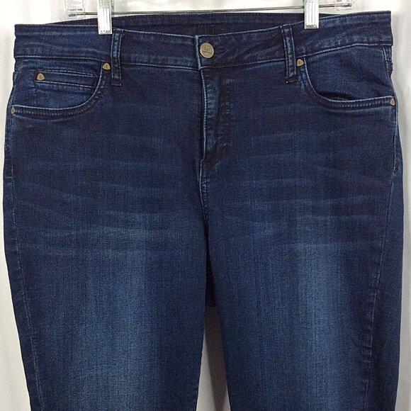 Kut from the Kloth Toothpick Skinny Jeans Womens Size 16W Blue Dark Wash Stretch - Picture 3 of 8